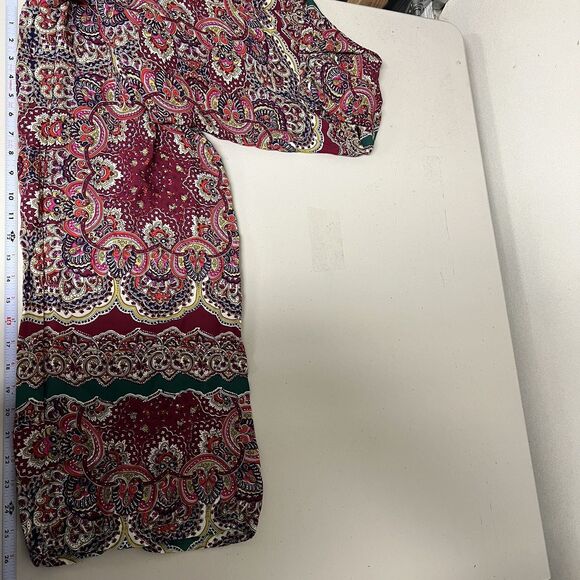 ett:twa Anthropologie Pants 4 Pink Paisley Wide Leg Boho Elastic Waist Lounge - Picture 8 of 9